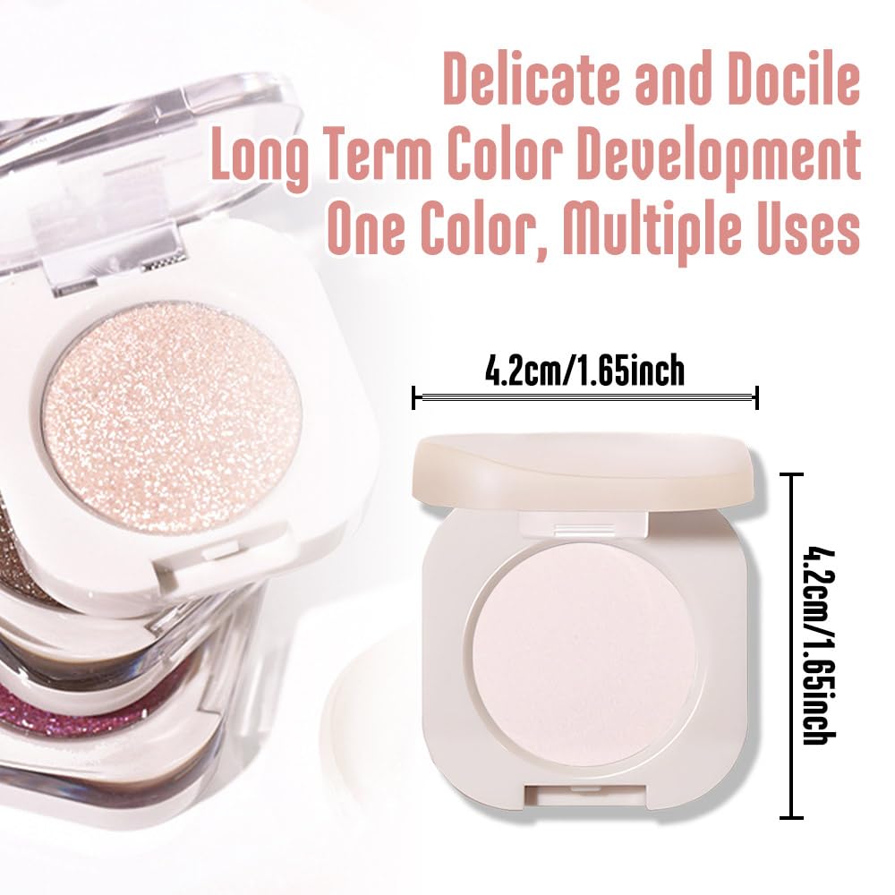 Single White Matte Eyeshadow,Bright Intense Monochrome Eye Shadow,Apply Makeup Easily,Matte Pressed Powder Single Eyeshadow,24 Hour Eye Makeup Longwear Waterproof-Velvo Beauty
