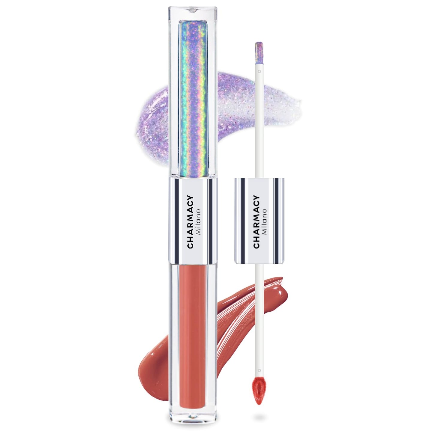CHARMACY Multichrome Double Head Non-Stick Lip Gloss, Metallic Colourful Lip Glaze, Anti-transfer, Long Lasting Waterproof Liquid Lipstick Makeup (#01)-Velvo Beauty
