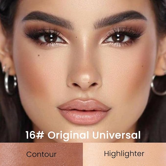 evpct 2in1 Face Shaping & Contouring Stick Cream Contour Concealer Bronzer Stick Makeup Kit for Beginner Face Highlighter Makeup Stick contorno maquillaje de maquillaje profesional,ORIGINAL Universal-Velvo Beauty
