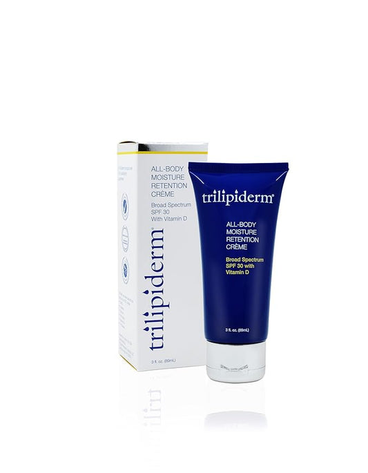 Trilipiderm All-Body Moisture Retention Crème with SPF 30, Vitamin D - 3oz Travel Size Sunscreen-Velvo Beauty