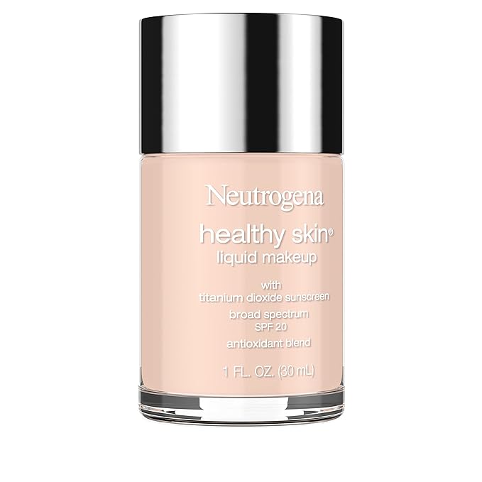 Neutrogena Healthy Skin Liquid Makeup Foundation with Broad Spectrum SPF 20 Sunscreen, Medium Coverage Foundation with Nourishing Pro-Vitamin B5, Natural Ivory 20, 1 fl. oz-Velvo Beauty