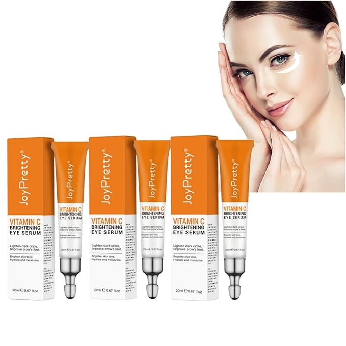 New JoyPretty Vitamin C Brightening Eye Serum,Eye cream,Anti Aging Serum with Vitamin C, Niacinamide and Hyaluronic Acid,Remove for Dark Circles Puffiness Under Eye Bags Fine Line Crow's Feet (3)-Velvo Beauty