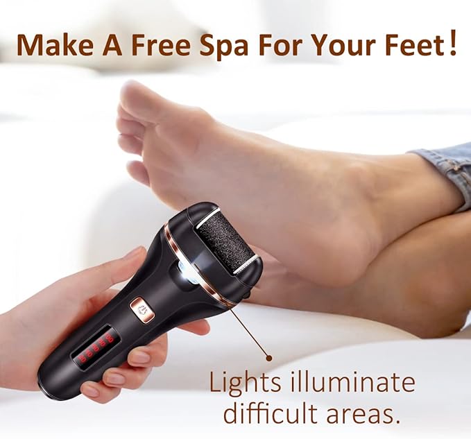 Electric Callus Remover for Feet,Rechargeable Foot File Hard Skin Remover,Waterproof 14 in1 Professional Pedicure Kit for Cracked Heels &Dead Skin,with 3 Roller Heads 2 Speed-Velvo Beauty