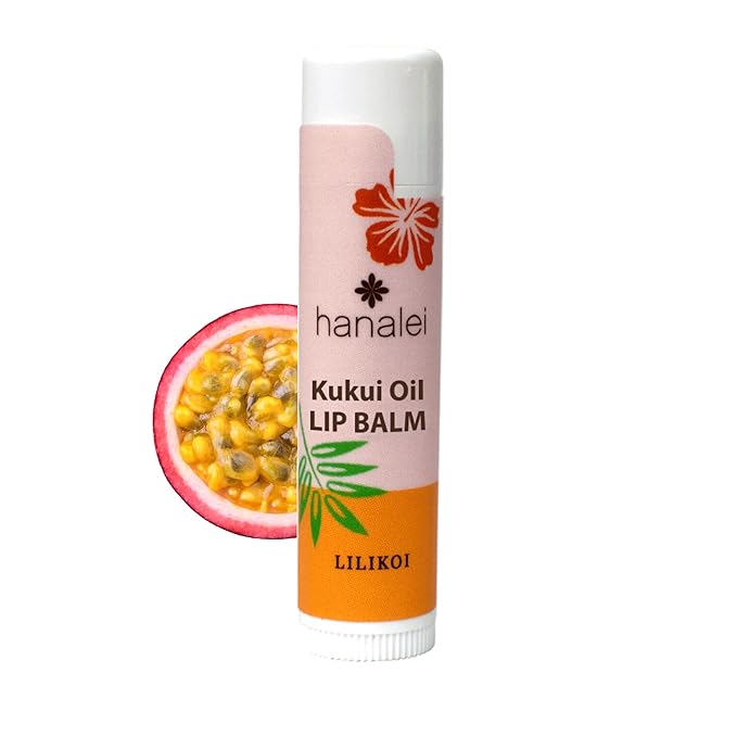 Hanalei Lip Balm and Moisturizer - Natural Kukui Oil and Beeswax Lip Moisturizer to Hydrate and Replenish Dry, Chapped Lips - Made in USA - Lilikoi-Velvo Beauty