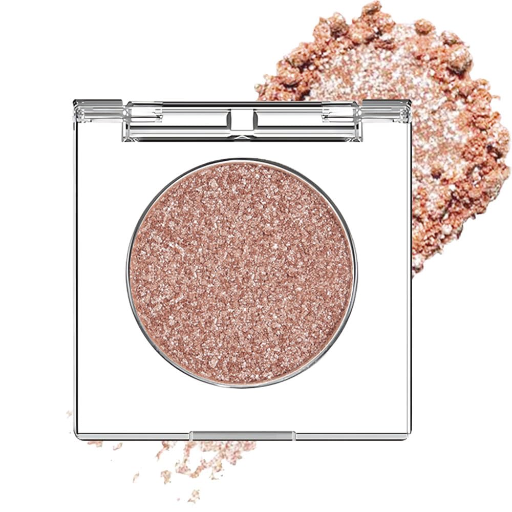 Champagne Rose Gold Monochrome Shimmer Eyeshadow Palette Makeup,Long Lasting Naturing-Looking Lightweight Glitter Single Eyeshadow,Neutral Powde Eye Shadow for Older Women-Velvo Beauty