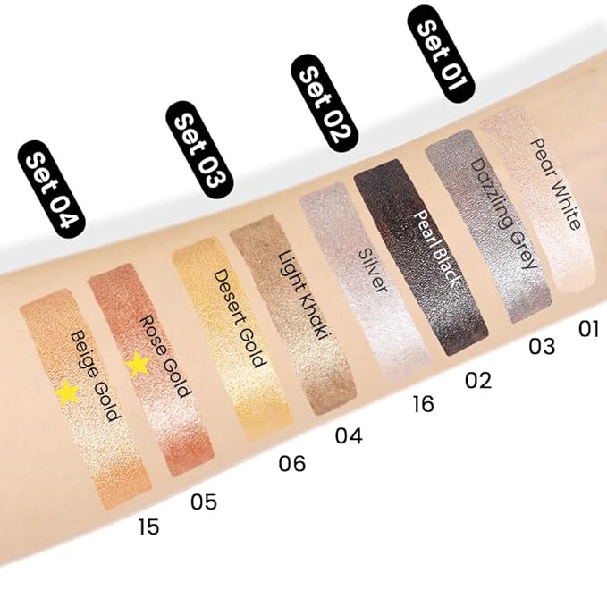 Kaely 2Pcs Cream Eyeshadow Stick Set for Eyes,Rose Gold & Beige Gold Shimmer Pen,Eye Brightener Halloween Makeup,sombras para ojos,Smooth Eye Shadow Highlighter Crayon Pencil Waterproof,05+15