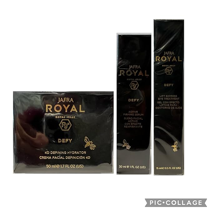 Jafra Royal Jelly Defy Trio-4D Defin Hydrator/Active Firming Serum/Eye Treatment-Velvo Beauty