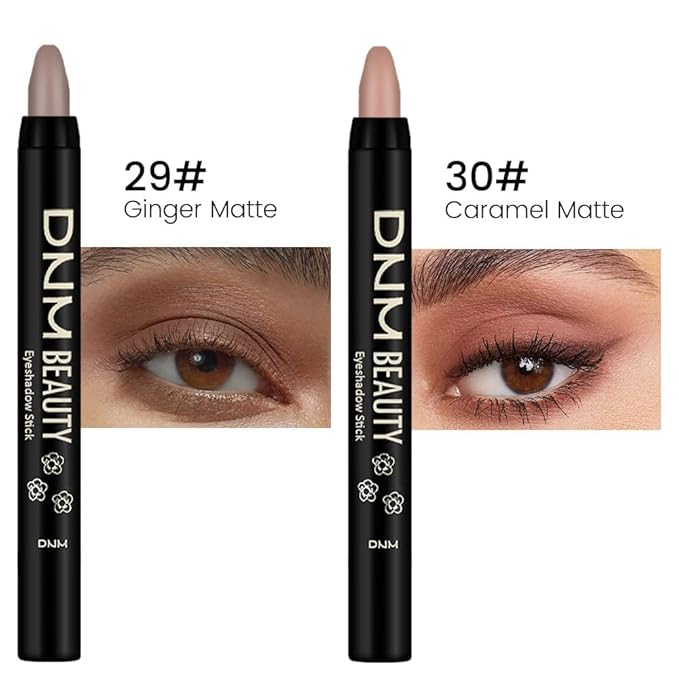 evpct 2Pcs Cream Eyeshadow Sticks Set for Eyes Waterproof, Ginger Matte Caramel Matte Eye shadow Stick Pencil Pen Bulk sombras en crema para ojos 29+30-Velvo Beauty