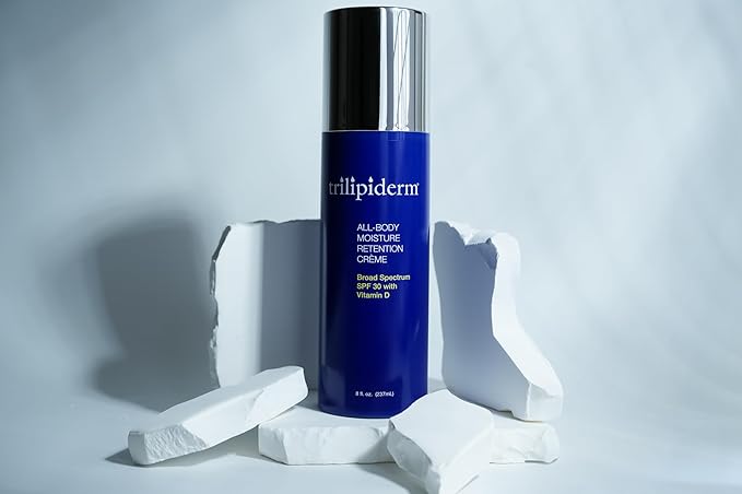 Trilipiderm All-Body Moisture Retention Crème with SPF 30, Vitamin D - 8oz Airless Pump Sunscreen-Velvo Beauty