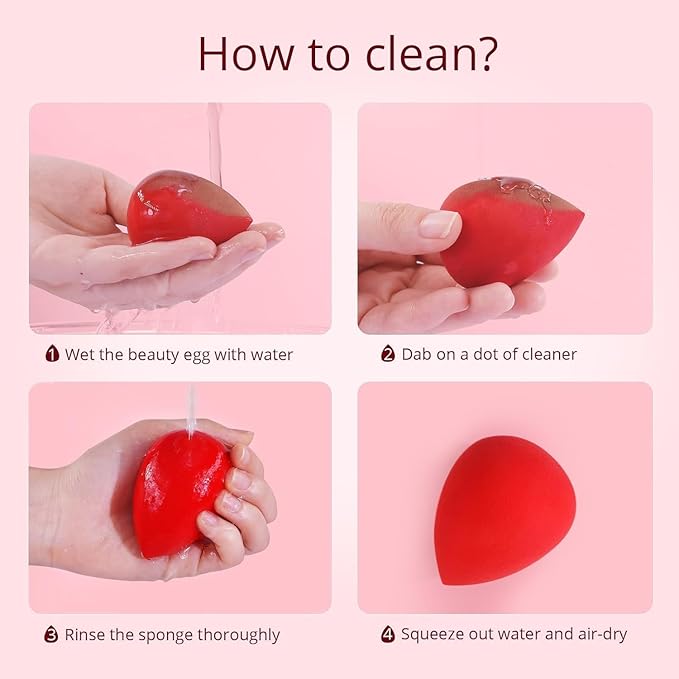BEAKEY Makeup Sponge 5 Pcs Set, Latex-Free and Soft Boun Boun Beauty Sponge for Blending, Makeup Sponges for Foundation, Liquid, Cream and Powder. Blender for Enhanced Make Up Application-Velvo Beauty