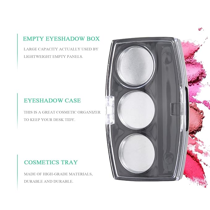 10Pcs Empty Magnetic Eyeshadow Palette Empty Eyeshadow Pans Containers Eyeshadow Palettes 3 Grids Makeup Pans Cosmetic Pans Eyeshadow Makeup Containers for Women Girls-Velvo Beauty