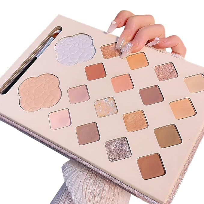 18 Girds Colorful Matte Shimmer Eyeshadow Palette for Eye Makeup,High Pigmented Eye Shadow Primers Powder Palet de sombras de ojos-Velvo Beauty