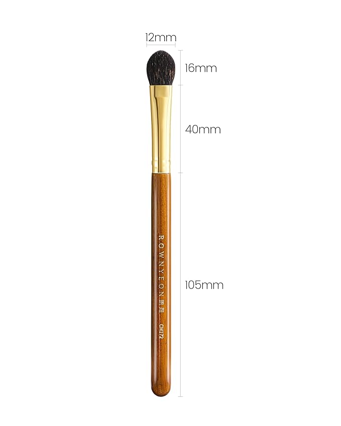 Desert Oak Series Almond Blending Brush - Squirrel & Goat Hair (30/70) for Gentle Powder Application, Bubinga Handle & Brass Ferrule (CM 172)-Velvo Beauty