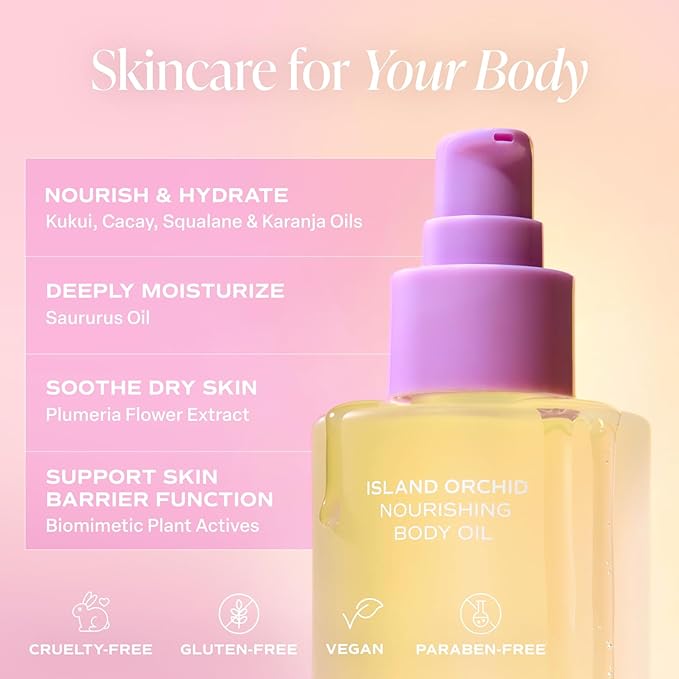 Saltair Body Oil. Luxurious Island Orchid After Shower and Bath Oil Moisturizer for Women. Botanical, Non-Greasy, and Well-Absorbing Lotion for Hydrating Dry Skin. 4oz Pump Bottle-Velvo Beauty