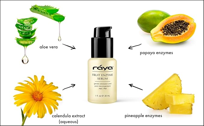 RAYA Fruit Enzyme Serum (505) | Non-Oily, Exfoliating Facial Treatment for Oily, Problem, and Dull Skin | Reduces Black-Heads and Clears Pores-Velvo Beauty