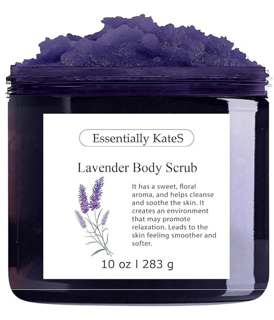 Lavender Body & Foot Scrub 10 oz - A blend of lavender essence, shea butter, and coconut oil for a fragrant journey to a serene countryside - The best stocking stuffer.-Velvo Beauty