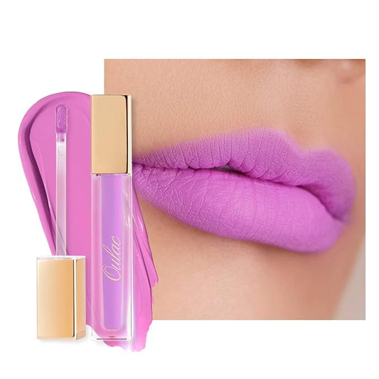 Oulac Matte Liquid Pinky Purple Lipstick for Women, Light Pink Lipstick Long Lasting Waterproof Lip Stain, No Transfer, Creamy High Pigmented Formula with Rose Oil, Vegan & Cruelty-Free, M14-Velvo Beauty