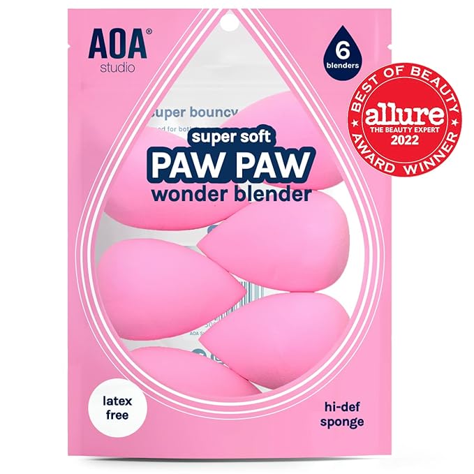 AOA Studio Collection makeup Sponge Set Latex Free and High-definition Set of 6 makeup Wonder blender For Powder Cream and Liquid, Super Soft Wonder Beauty Cosmetic-Velvo Beauty