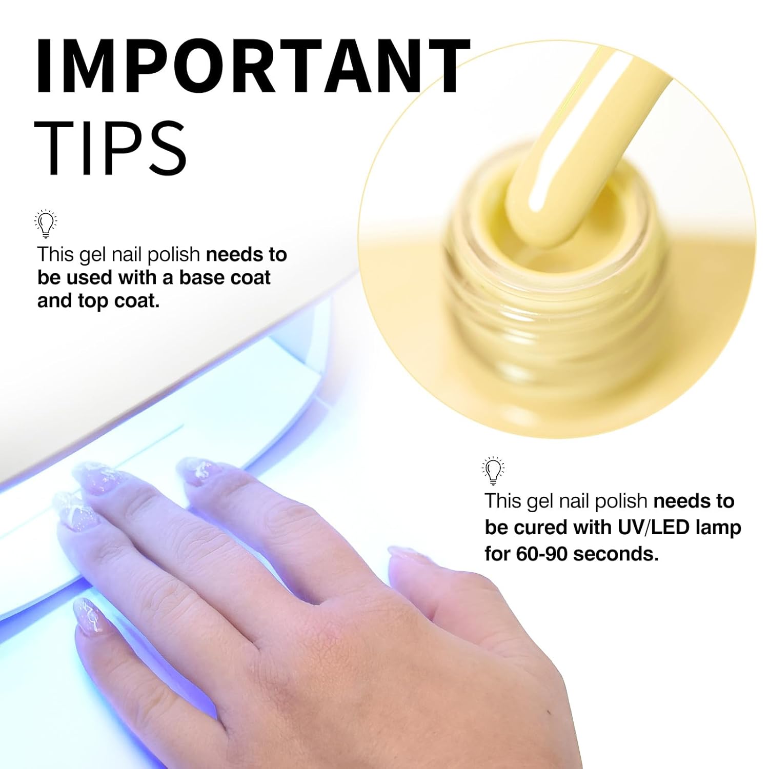 CANNI Pastel Yellow Nail Gel Polish, 1Pcs Butter Yellow High Gloss Soak Off UV Nail Polish Gel French Manicure Salon DIY-Velvo Beauty