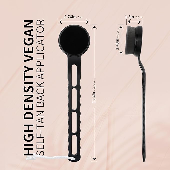 docolor Self Tanner Back Applicator, Plastic Long Handle Back Tanning Applicator Large Body Makeup Brush Vegan & Cruelty Free Self Tanner Brush For Self Tanner, Sunscreen, Bronzer, Foundation-Velvo Beauty