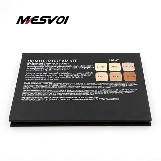 6 Color Contour and Highlighting Makeup Kit Contouring Foundation Concealer Palette Cream Kit Mattle (Medium)-Velvo Beauty