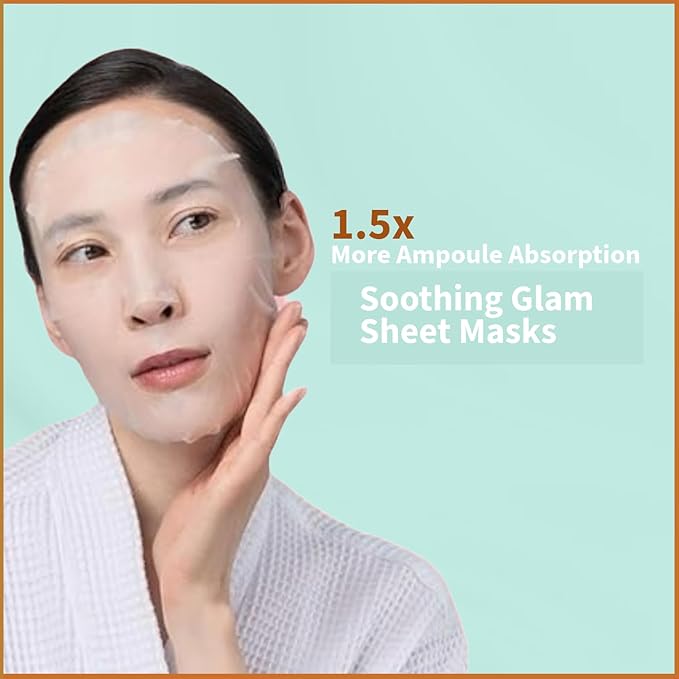 YoungMe Soothing Glam Facial Sheet Mask – 6-Pack | Hydrating & Moisturizing Korean Skin Care for Sensitive & All Skin Types-Velvo Beauty