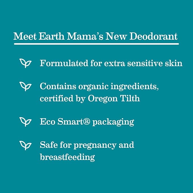 Earth Mama Ginger Fresh Deodorant | Safe for Sensitive Skin, Pregnancy and Breastfeeding, Contains Organic Ginger and Lime, No Baking Soda or Aluminum, 2.65-Ounce (2-Pack)-Velvo Beauty