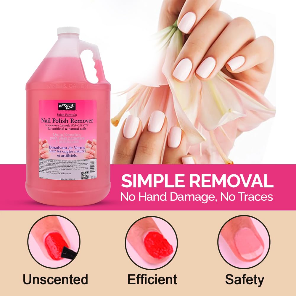 PRONAIL - Non-Acetone Nail Polish Remover Professional, Maximum Strength, 1 Gallon-Velvo Beauty