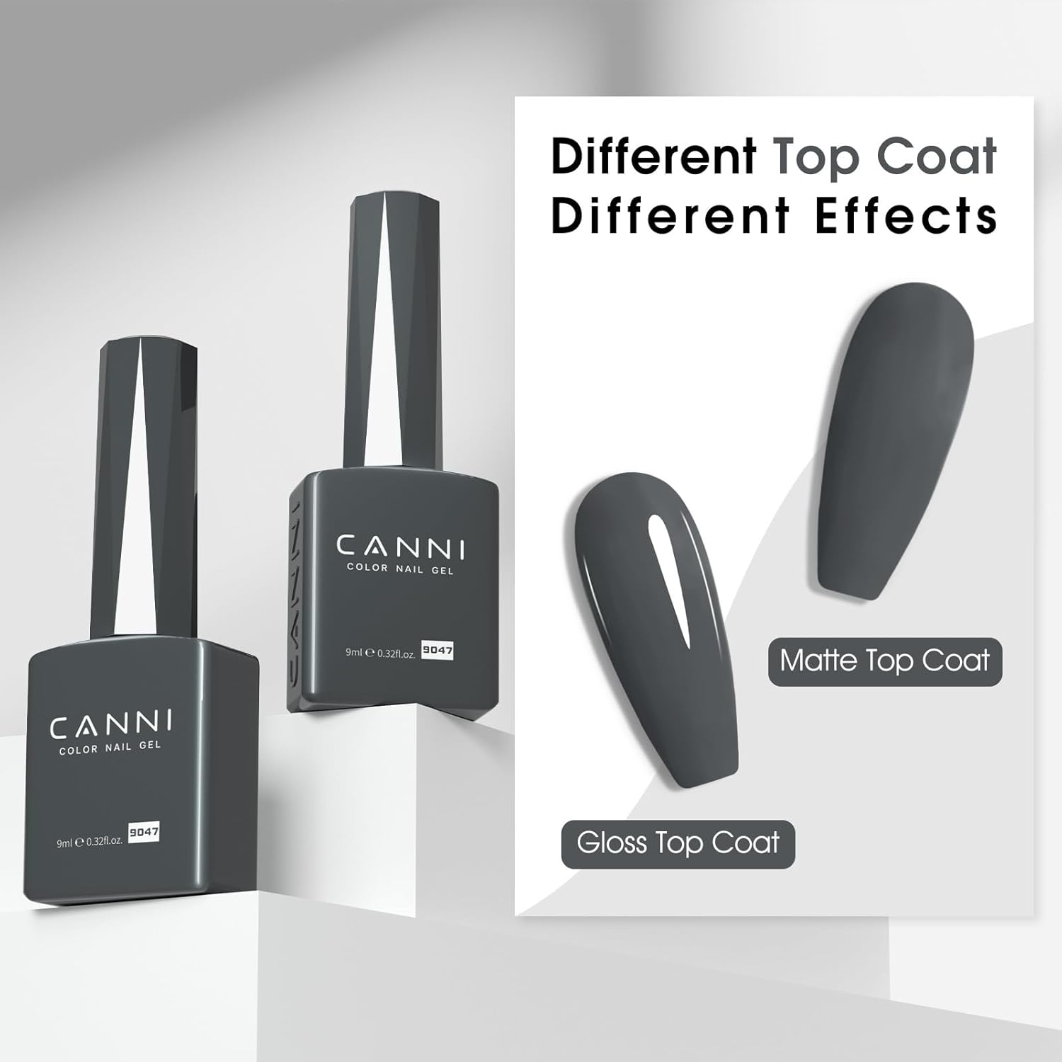 CANNI Gray Gel Nail Polish, 1Pcs Grey Nail Polish Gray Color High Gloss Soak Off U V Gel Nail French Nail Manicure Salon DIY-Velvo Beauty