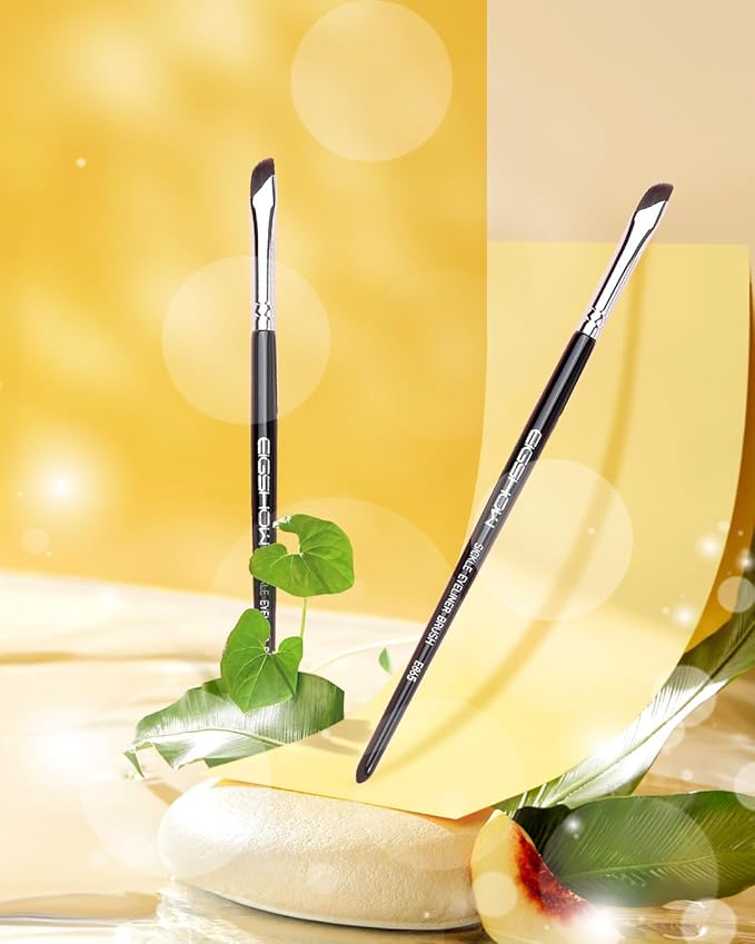 EIGSHOW Eyeliner Brush Gel Eyeliner Makeup Brush for Precise Eye Liner Eyebrow Eyelid Ultra Thin with Curved Bristle (E865 2Pieces)-Velvo Beauty