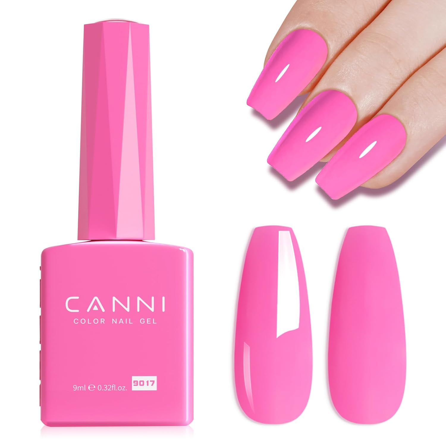 CANNI Hot Pink Gel Nail Polish – 9ml Soak Off UV LED, Long Lasting High Gloss for DIY & Salon Use For Women-Velvo Beauty
