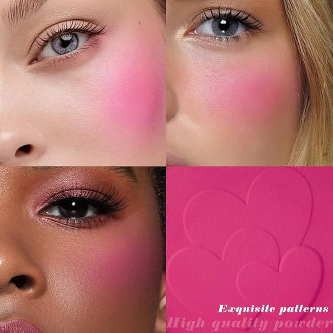 Single Rose Pink Matte Blush for Cheeks Face Blushes Makeup Palette, Rose Bean Monochrome Cream Blushes Palette Makeup for Older Women, Natural Pigmented Paleta de rosa oscuro monocromática 02-Velvo Beauty