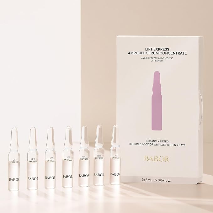 BABOR Lift Express Ampoule Concentrate, Instant Lifting Effect Fills Lines and Wrinkles Up To 6 Hours, Smoothing Skincare Capsule, Anti Aging Serum, Increase Firming & Elasticity, 7 Treatments-Velvo Beauty