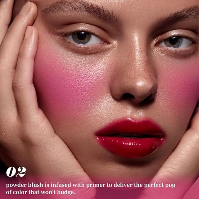 Single Rose Pink Matte Blush for Cheeks Face Blushes Makeup Palette, Rose Bean Monochrome Cream Blushes Palette Makeup for Older Women, Natural Pigmented Paleta de rosa oscuro monocromática 02-Velvo Beauty