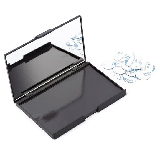 Empty Magnetic Plastic Eyeshadow Makeup Palette with 15Pcs Adhesive Empty Palette Metal Stickers for Eyeshadow Lipstick Blush Powder-Velvo Beauty