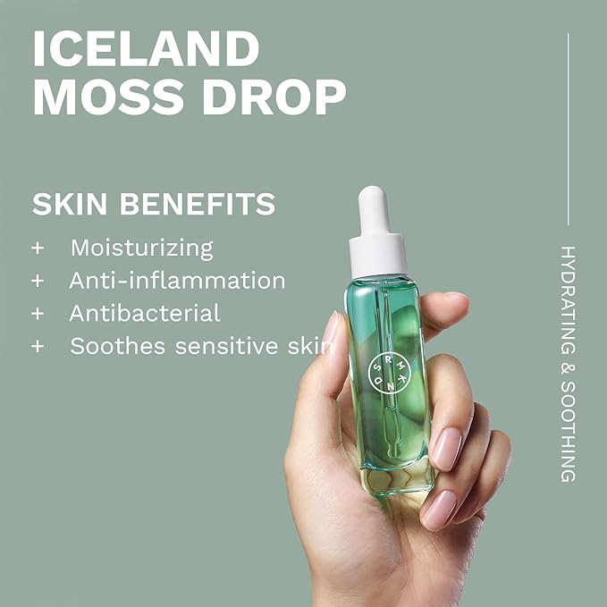 SERUMKIND Iceland Moss Serum - Soothing and Moisturizing Korean Face Serum 1.01 fl.oz. – Malachite, and Beta Glucan – Moisturize Flaky Skin - Vegan, Cruelty-Free, Unscented-Velvo Beauty