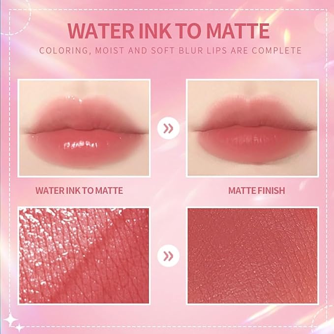 6 Colors Lip Tint Stain Korean Lip Gloss, Matte Velvet Lip Tint Natural Plumping Lip Stain, Multi-Use Lip and Cheek Tint Mini Liquid Lipstick, Long lasting Non-Stick Cup Waterproof, Lip Color Makeup-Velvo Beauty