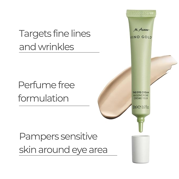 M. Asam VINO GOLD Eye Cream (0.67 Fl Oz), Eye Care Against Dark Circles For A Smoothed Eye Area, Anti-Aging Dark Circles Under Eye Treatment, With Caffeine & Hyaluronic Acid, Under Eye Cream-Velvo Beauty