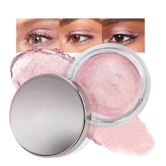 Cream Glitter Pale Pink Shimmer Metallic Eyeshadow Palette Makeup, Natural Single Mini Instant Holographic Eyeshadow For Women, Sombras Crema Para Ojos, Talc, Paraben & Cruelty Free-Velvo Beauty