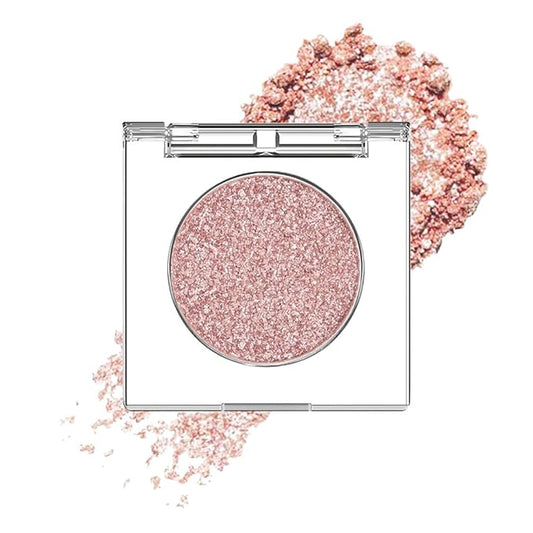 Monochrome Pressed Eyeshadow, Waterproof Neutral Powde Mini Shimmer Rose Gold Eyeshadow, sombras para ojos, Talc, Paraben & Cruelty Free (H03#Shimmer Rose Gold)-Velvo Beauty