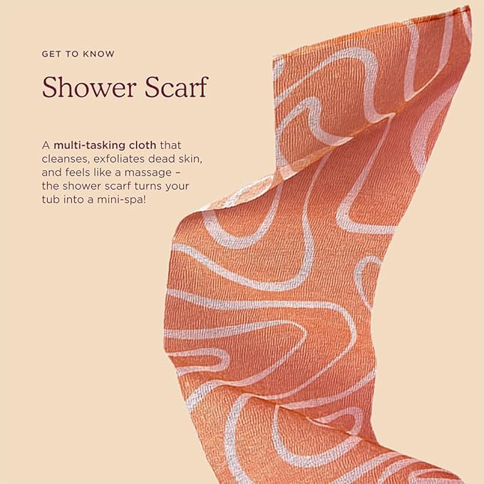 HANNI Extra-Long Shower Scarf, Japanese-Inspired Exfoliating Body Scrubber, Loofah-Like Wash Cloth for Dead Skin Removal-Velvo Beauty