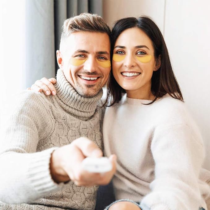 Under Eye Collagen Patch, 24K Gold Anti-Aging Mask, Pads for Puffy Eyes & Bags, Dark Circles and Wrinkles, with Hyaluronic Acid, Hydrogel, Deep Moisturizing Improves elasticity, 30 Pairs-Velvo Beauty