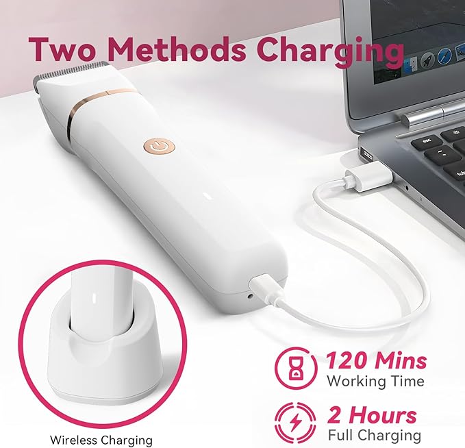 Electric Bikini Trimmer for Women - 4 in 1 Electric Razors for Women, Waterproof Pubic Hair Trimmers and Facial Hair Remover, Replaceable Shaver & Nose Hair Trimmer, Rechargeable Women's Grooming Kit-Velvo Beauty