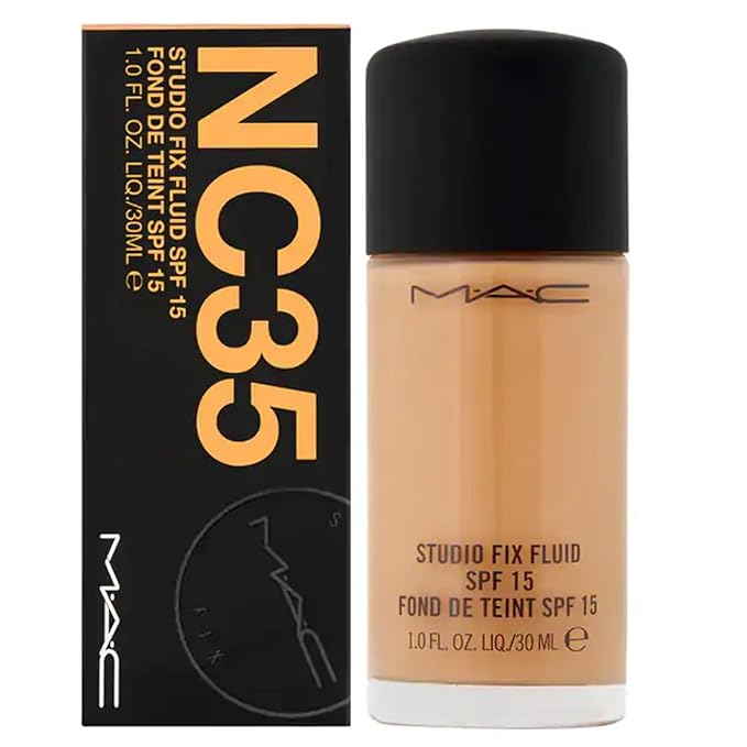 MAC Studio Fix Fluid Foundation NC35 SPF15, 1 Fl Oz-Velvo Beauty