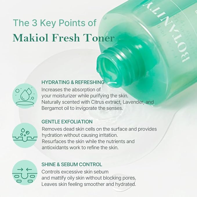 Makiol Toner | PHA | Cica Toner | Hydrating & Refreshing for Oily Skin | Sebum Control | Pore Refining | Acne Prone Sensitive Skin, Oily Skin | Cruelty-Free | 10fl oz-Velvo Beauty