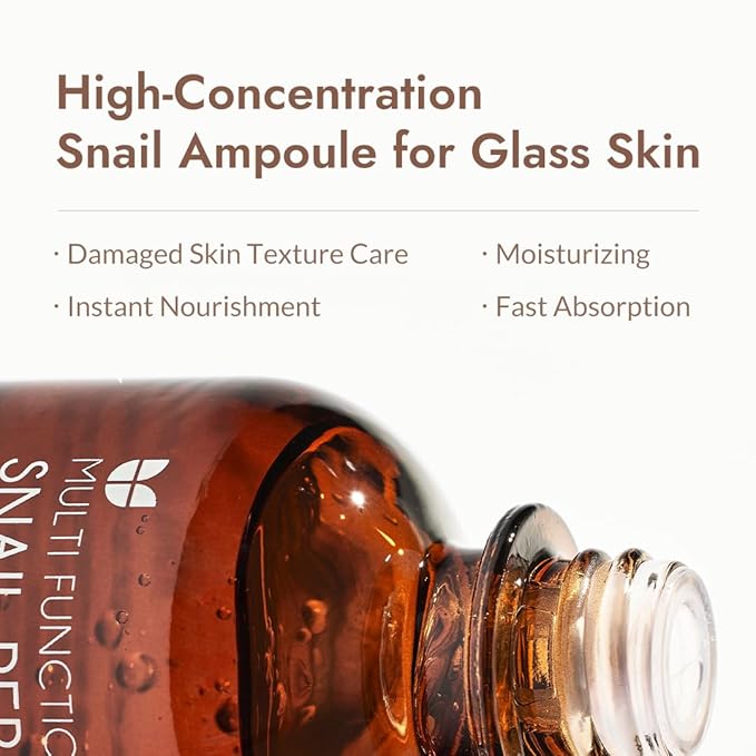 MIZON Snail Repair Intensive Ampoule with Snail Mucin, Hyaluronic Acid & Vitamin E – Hydrating & Wrinkle Care Serum for Skin Elasticity & Repair (1.01 fl oz)-Velvo Beauty