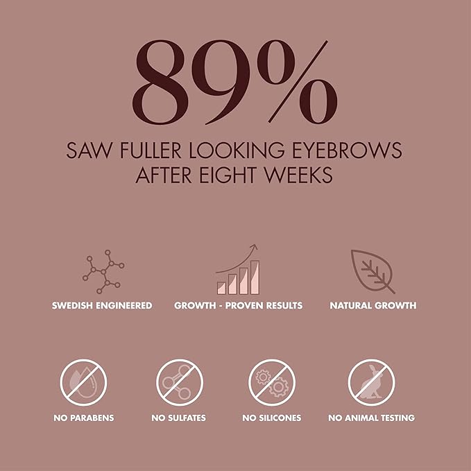 Eyebrow Growth Serum - Provides Full, Healthy And Well Defined Eyebrows - High Technology Formula - Vegan And Cruelty Free - Flexible Applicator Developed Specifically For Brows - 0.1 Oz-Velvo Beauty