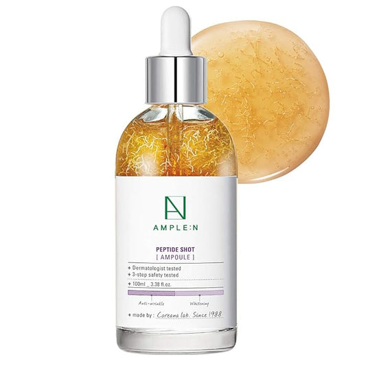 AMPLE:N Peptide Shot Ampoule - Anti-Aging Face Ampoule with Peptide Threads to Minimize Wrinkles and Improve Firmness - Peptide Serum to Lift Sagging Skin - Visibly Plump, 3.38 fl. oz.-Velvo Beauty