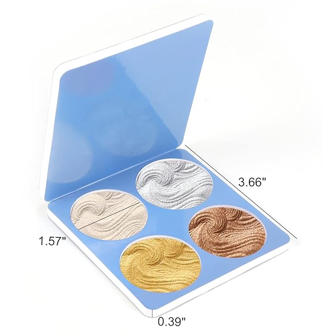 Boobeen Highlighter Makeup Highlighter Palette Powder Shimmer Highlighter Makeup Facial Illuminator Bronzer Palette Waterproof Long Lasting-Velvo Beauty