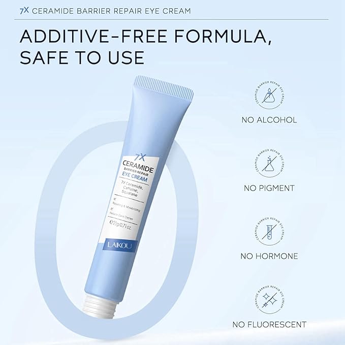 Ceramide Under Eye Cream, Hydrating Eye Cream, Eye Wrinkle Cream With Massage Head, Eye Cream Anti Aging, Dark Circle Eye Cream For Women & Men, eye moisturizer For All Skin Type-Velvo Beauty